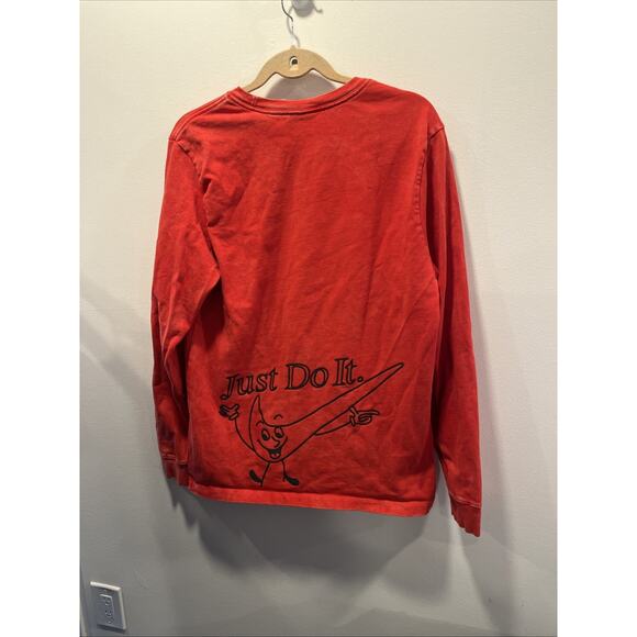 Nike Wash Drip Long Sleeve Shirt University Red DC2724-657 Men's Medium B103 - Picture 6 of 7